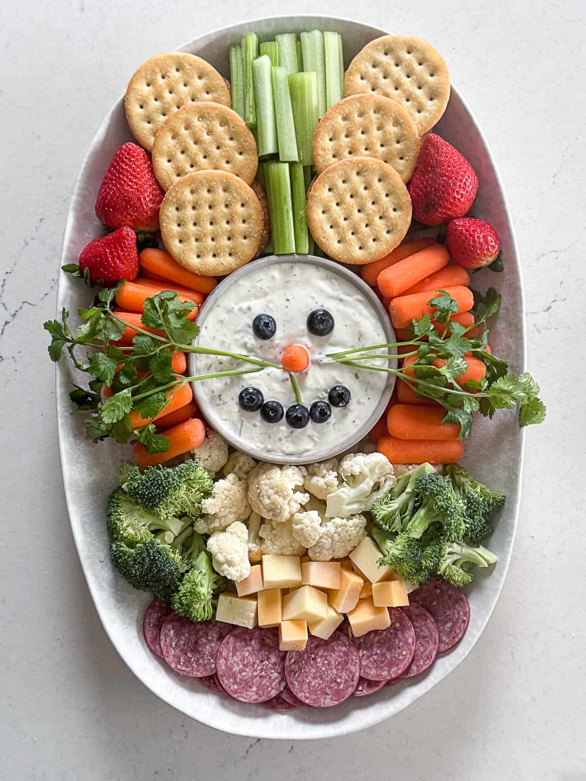 Easter Bunny Vegetable Appetizer Platter with Dip Veggie Tray
