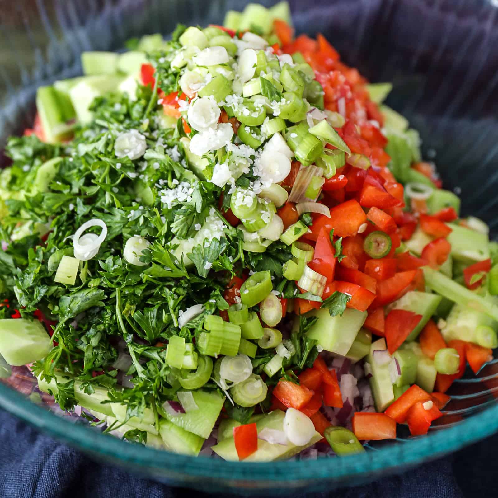 Fresh Cut Vegetables in a salad