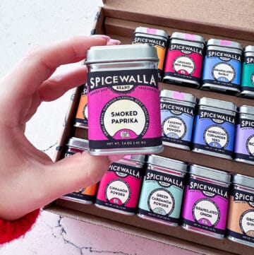 Holding Spicewalla Spices from a Spice Gift Set