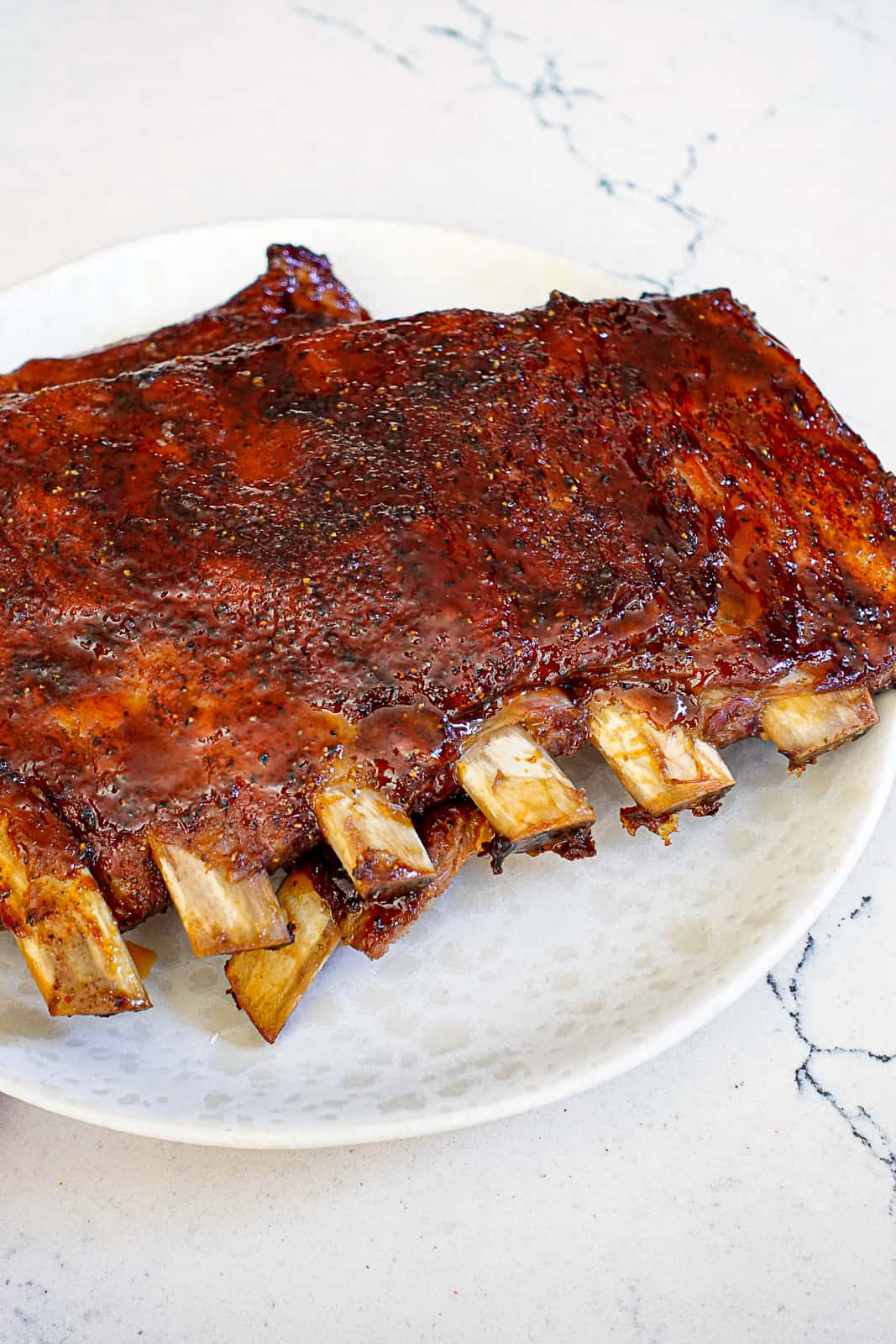 Rack of Baked St. Louis Ribs with BBQ Sauce