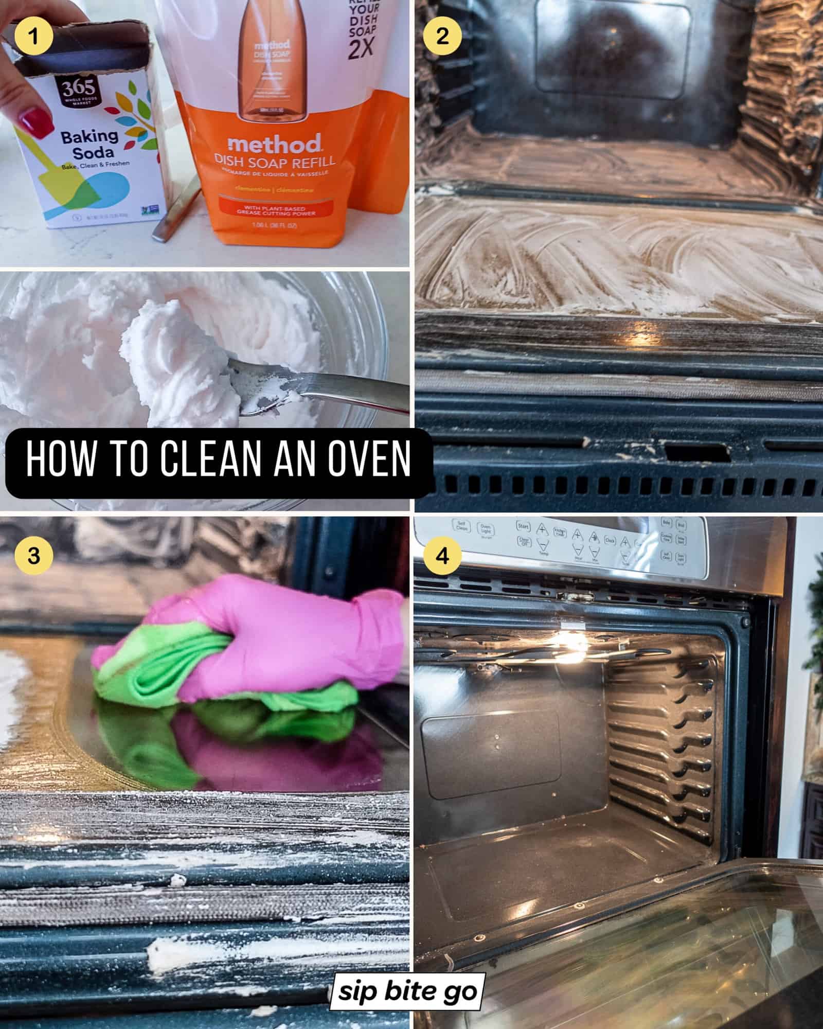 Steps to cleaning an oven with baking soda paste