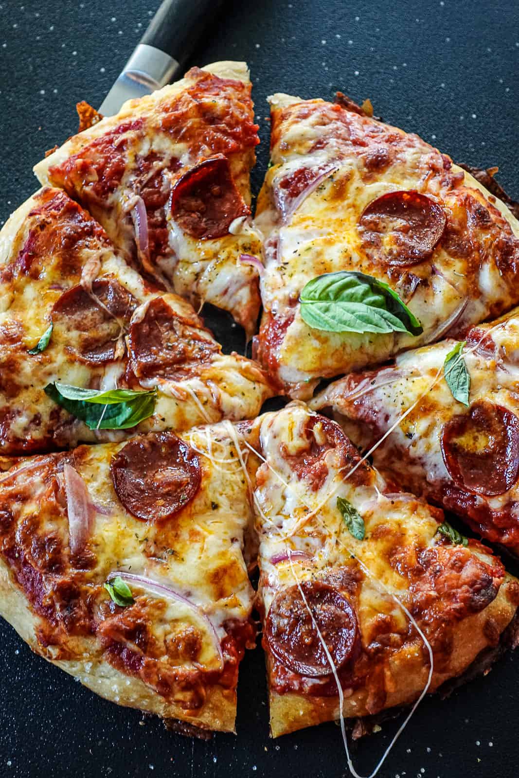Thick Crust Cast Iron Skillet Pizza