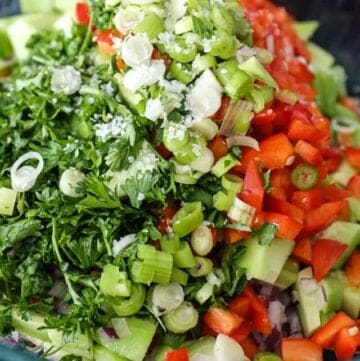 Fresh Cut Vegetables in a salad