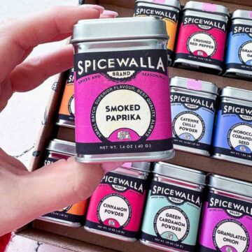 Holding Spicewalla Spices from a Spice Gift Set