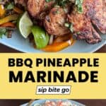 BBQ Pineapple Chicken Marinade recipe with text overlay