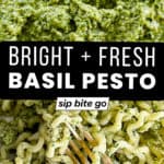 Basil Pesto Recipe images with text overlay