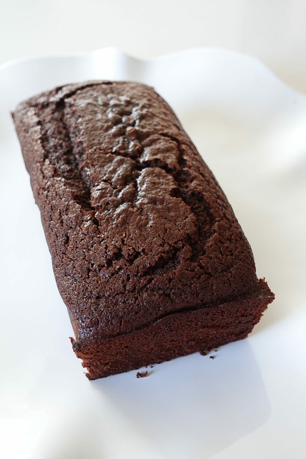 Chocolate Loaf Cake on a serving platter