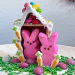 DIY Easter Craft Peep House with candy and graham crackers