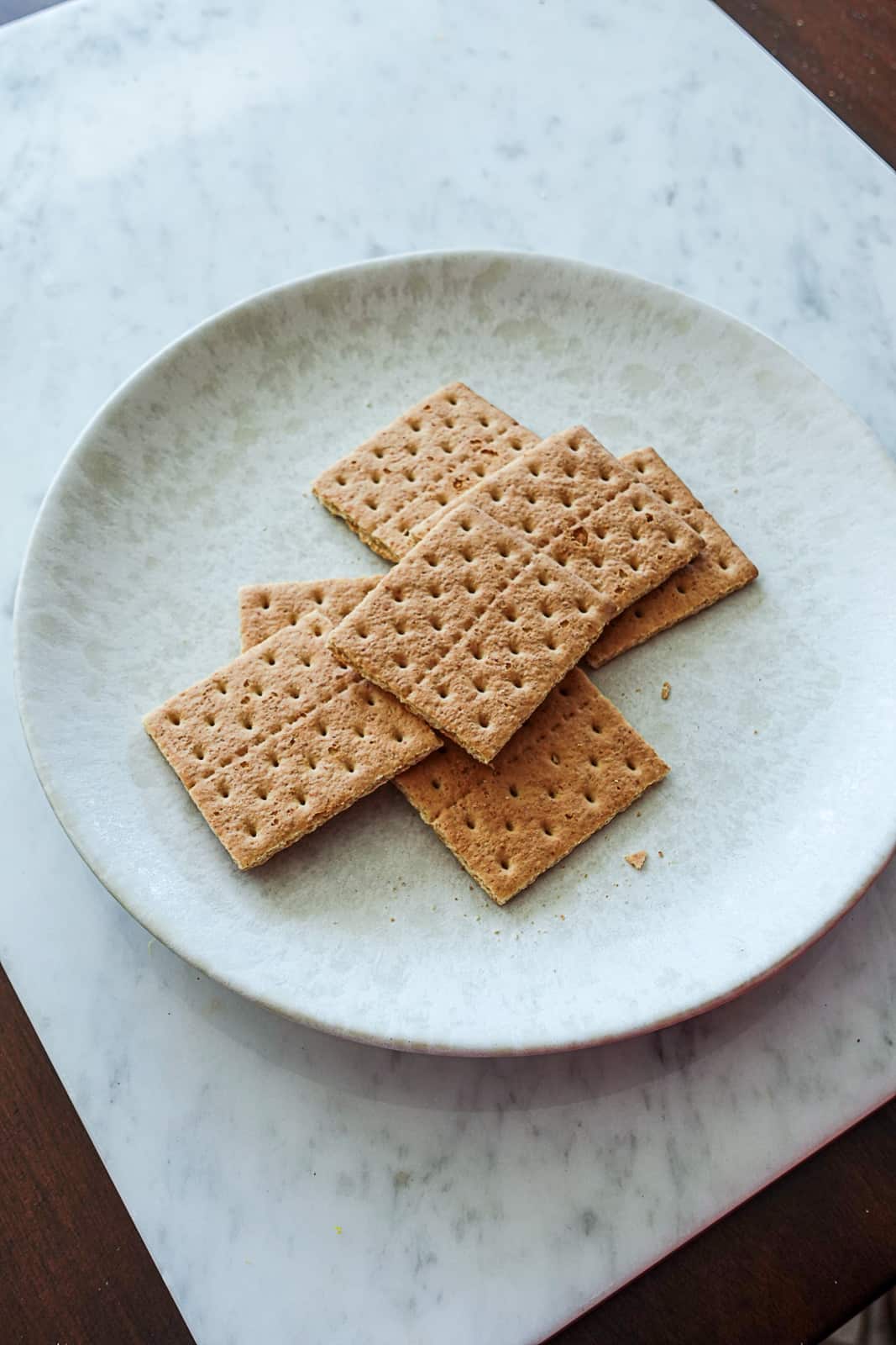 Graham crackers on a plate