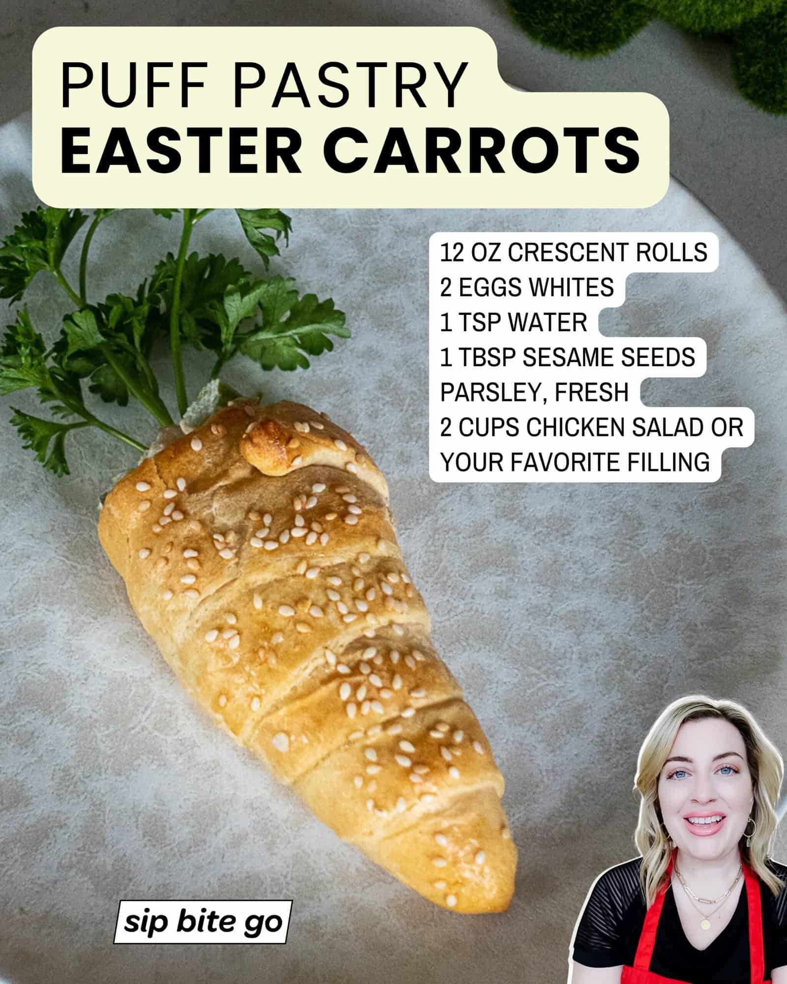 Ingredients for Stuffed Easter Puff Pastry Carrots