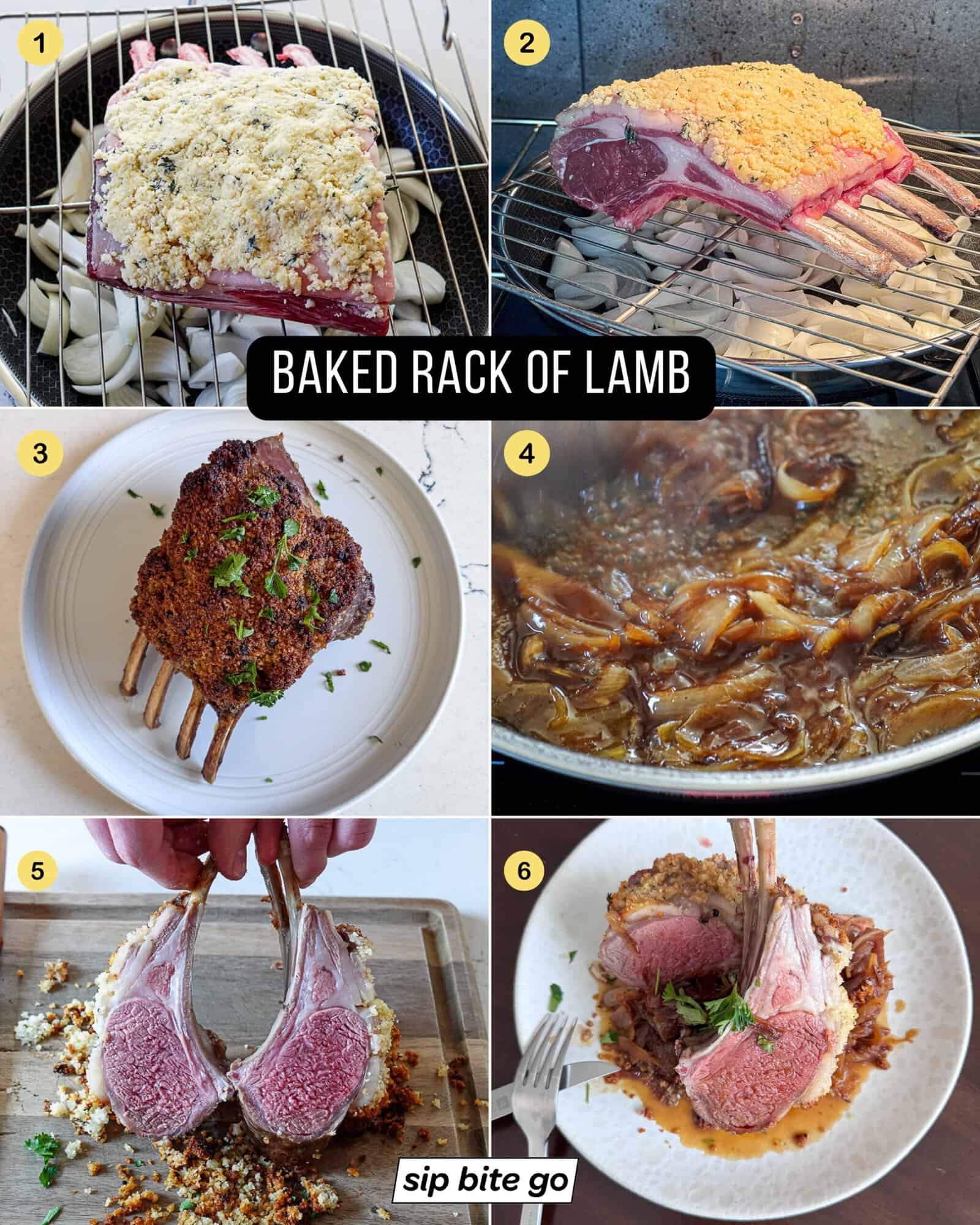 Overview of recipe steps for Baking Rack Of Lamb in the Oven with a Crust