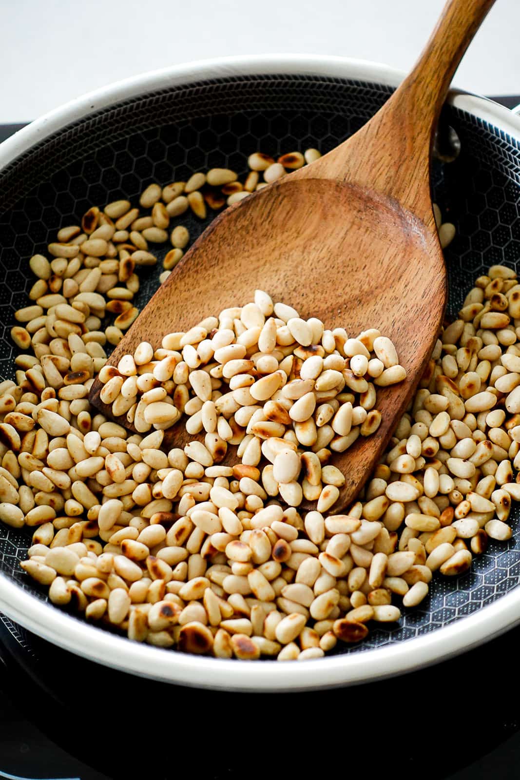 Toasting Pine Nuts for Pesto in a Hexclad Pan