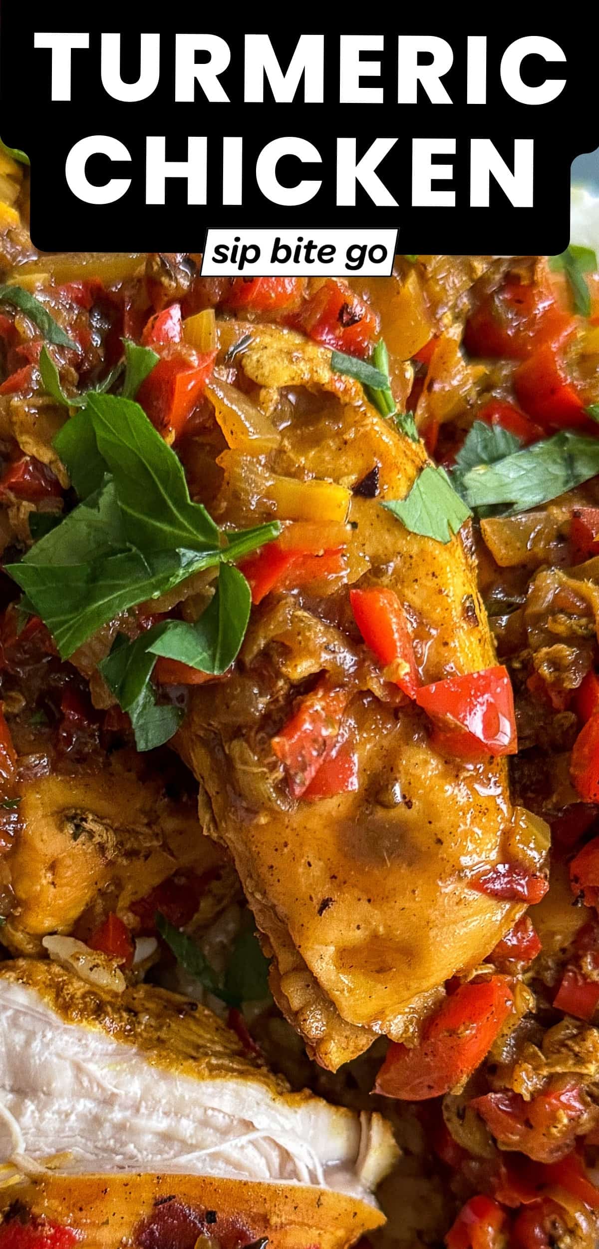 Turmeric Chicken Breast Recipe with text overlay
