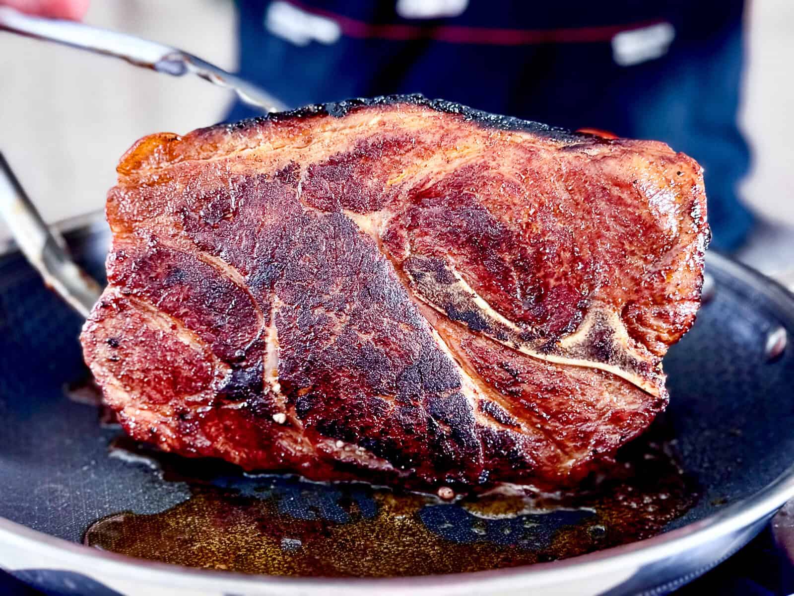 Searing pork before slow cooking it