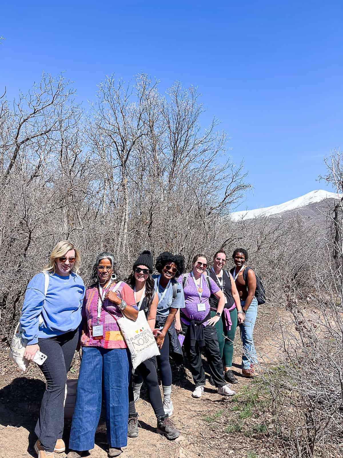 Visitors Hiking Wasach Valley during April Spring Season in Utah in April