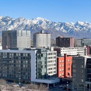 Views of Utah Mountain Skyline and Salt Lake City