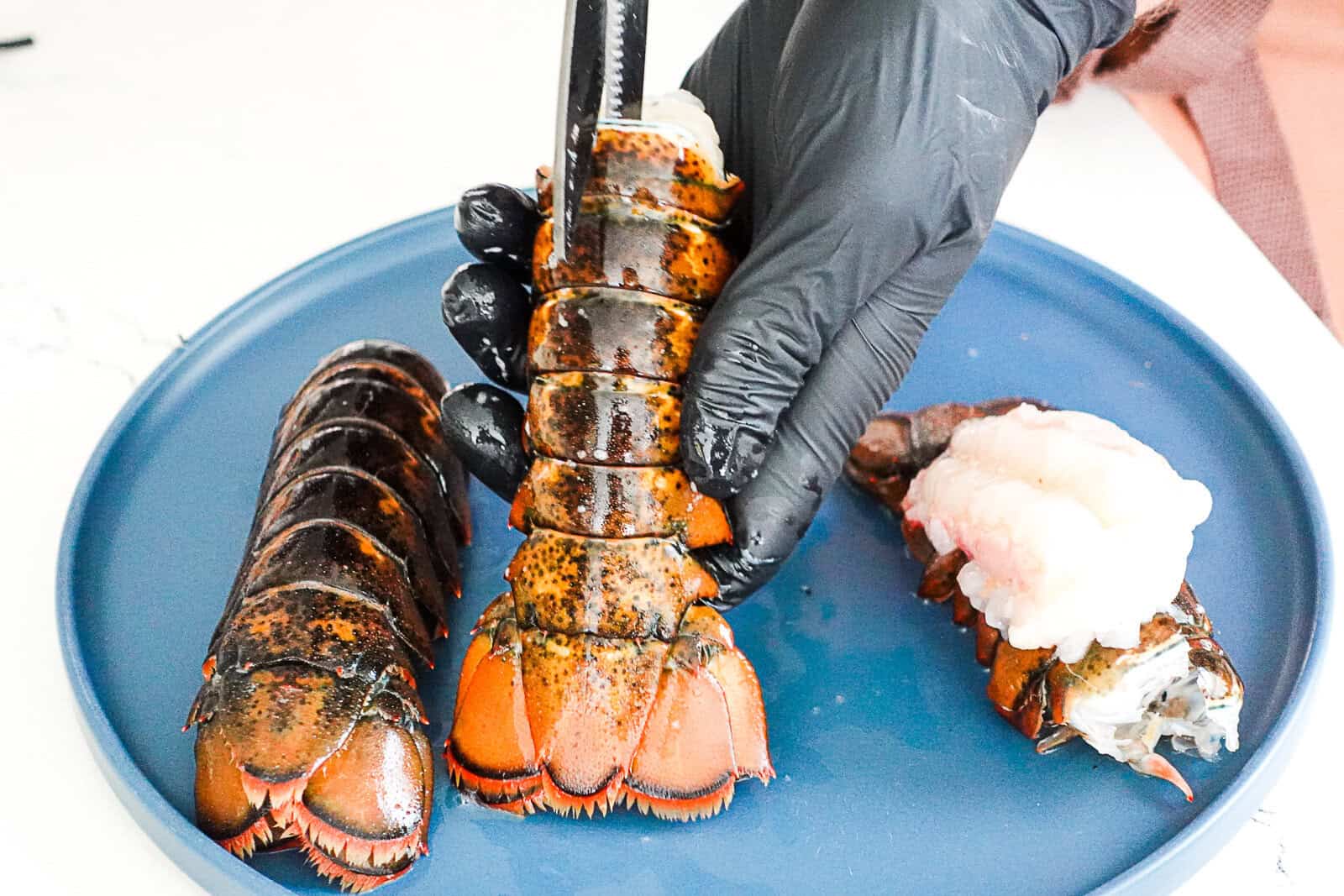 Cutting Lobster Tail Shell