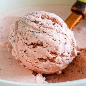 Fresh Strawberry Ice Cream with Chocolate Chip