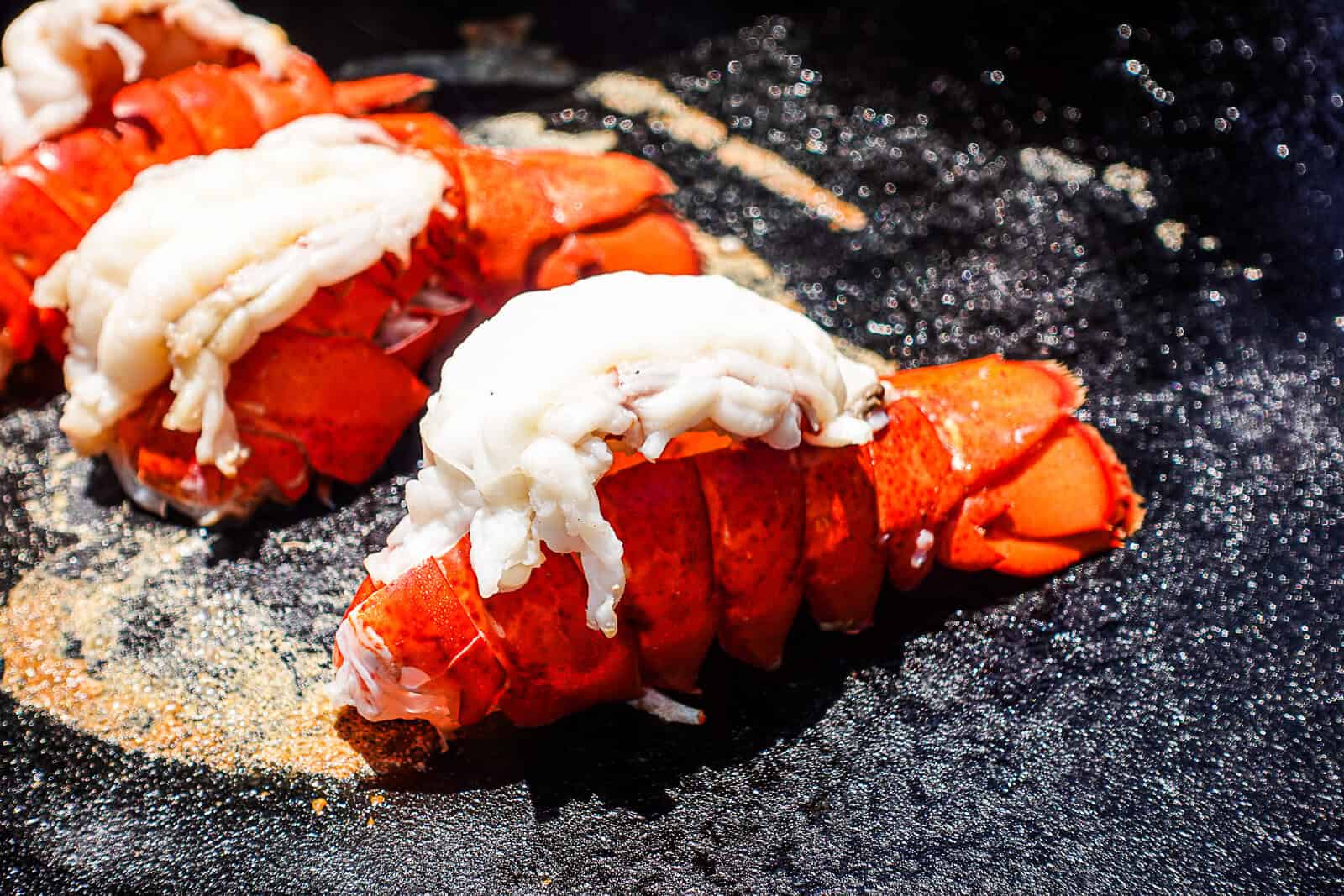 Griddle Cooking Lobster Tails on Traeger Flatrock Grill