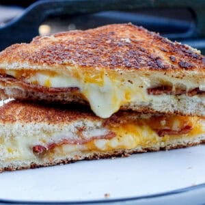 Griddled Grilled Cheese with Bacon Recipe Cooked on Traeger Flatrock Grill