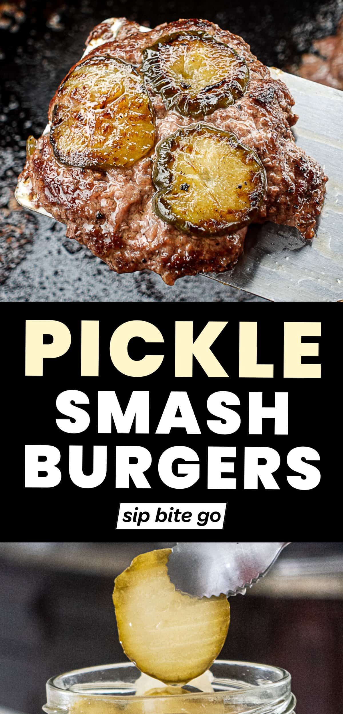 Griddled Pickle Smash Burgers with fresh pickle
