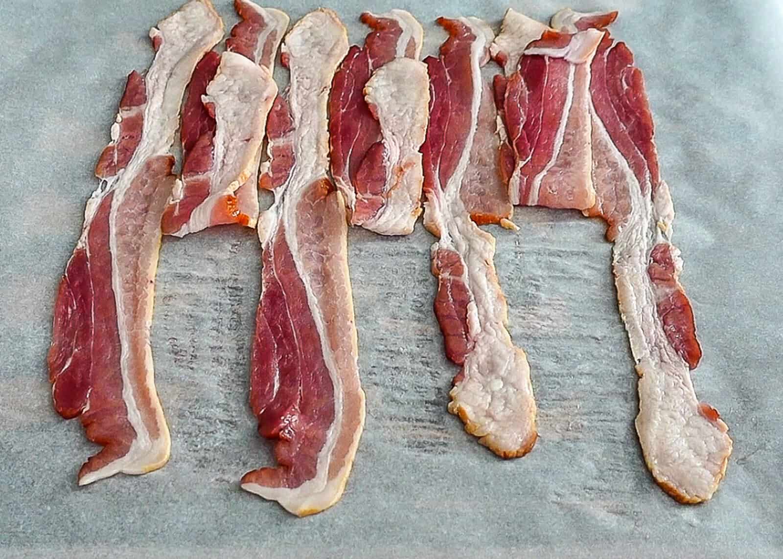 Bacon Weave Technique demonstration with folded pieces of bacon