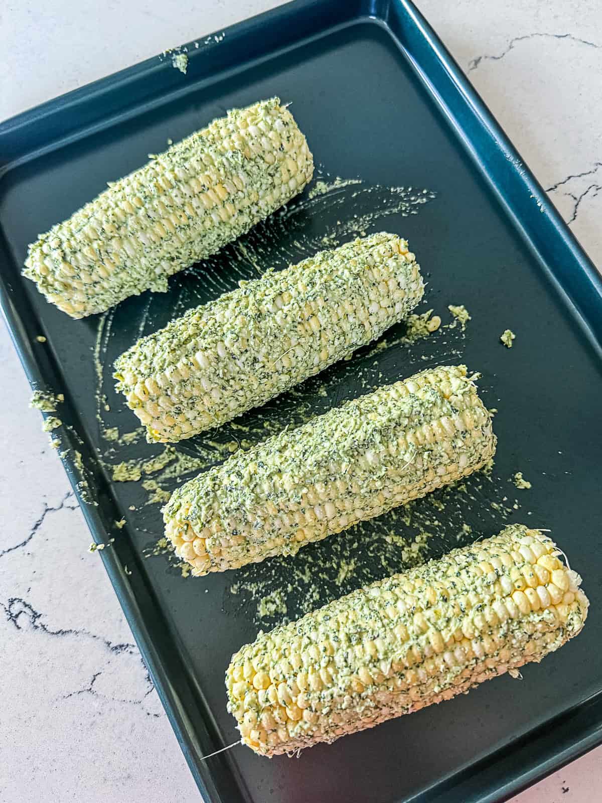 Prepared Corn on the Cob with Pesto