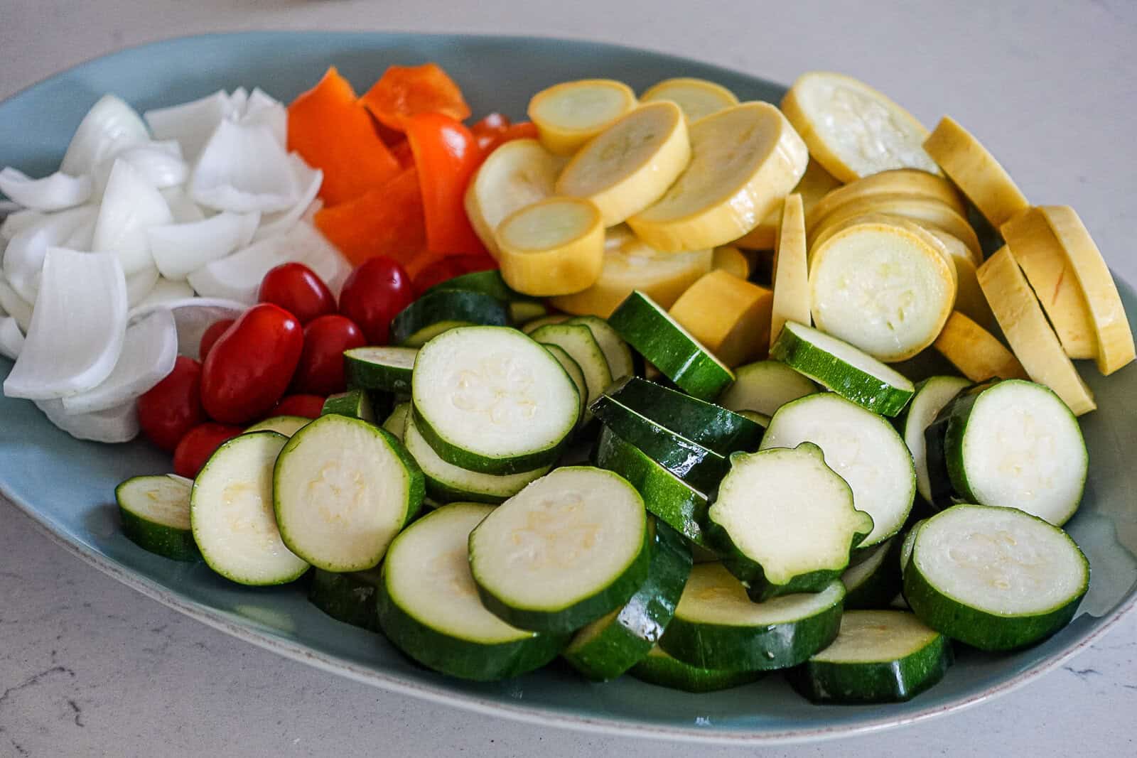 Prepared Vegetables for Zucchini Kababs