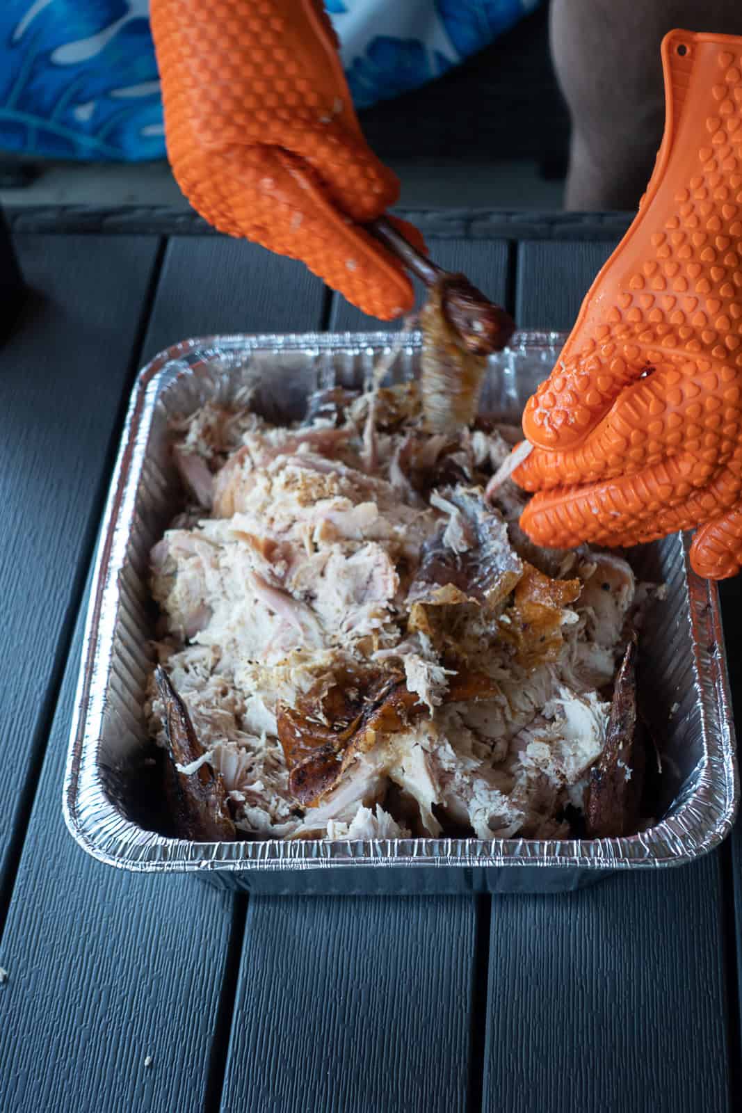 Shredding Smoked Pulled Chicken