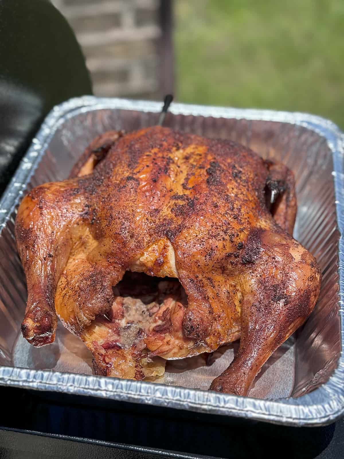 Smoked whole chicken