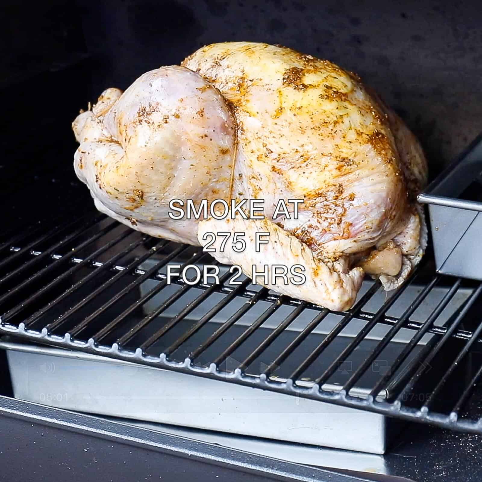 Smoking a whole turkey directly on Traeger grill grates