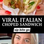 Jenna Passaro Eating Viral Italian Chopped Sandwich Bagel Recipe