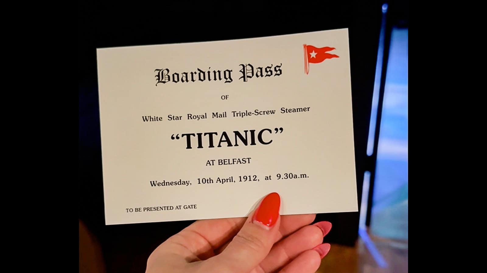 Titanic The Exhibition Boarding Pass