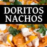 Viral Buffalo Chicken Doritos Nachos with text overlay