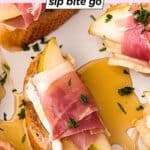 10 Min Appetizer Pear Brie Prosciutto Crostini Pin