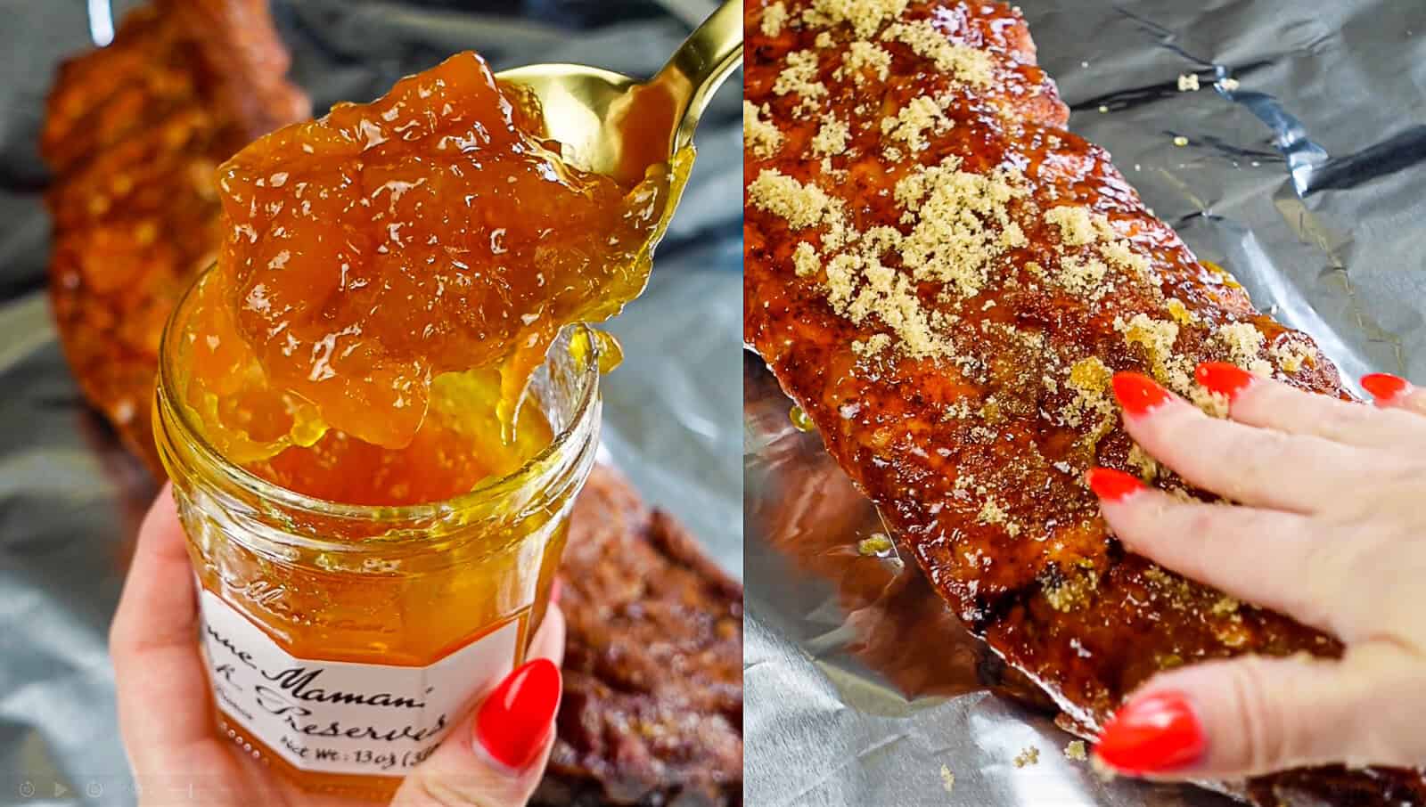 Recipe steps for smoked Peach BBQ Ribs