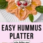 Easy Spring Flower Hummus Platter Appetizer