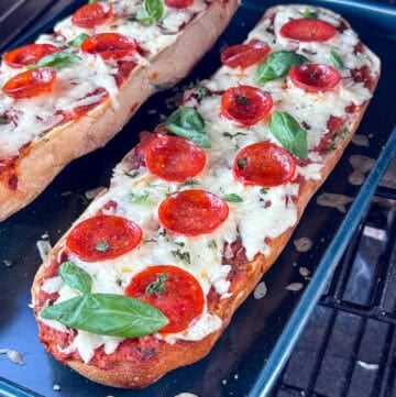 Grilled French Bread Pizza Smoked On A Traeger or Gas Grill