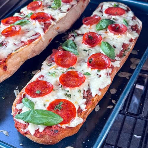 Grilled French Bread Pizza Smoked On A Traeger or Gas Grill