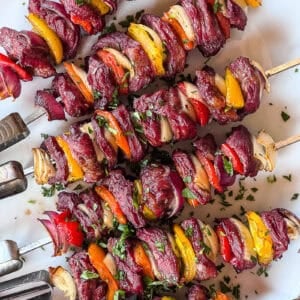 Smoked Steak Kabobs with Veggies on the Traeger Grill