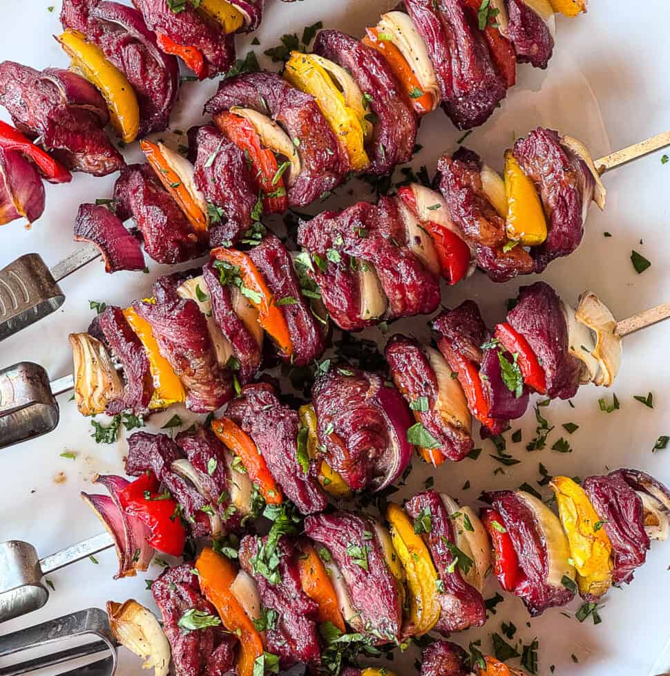 Smoked Steak Kabobs with Veggies on the Traeger Grill