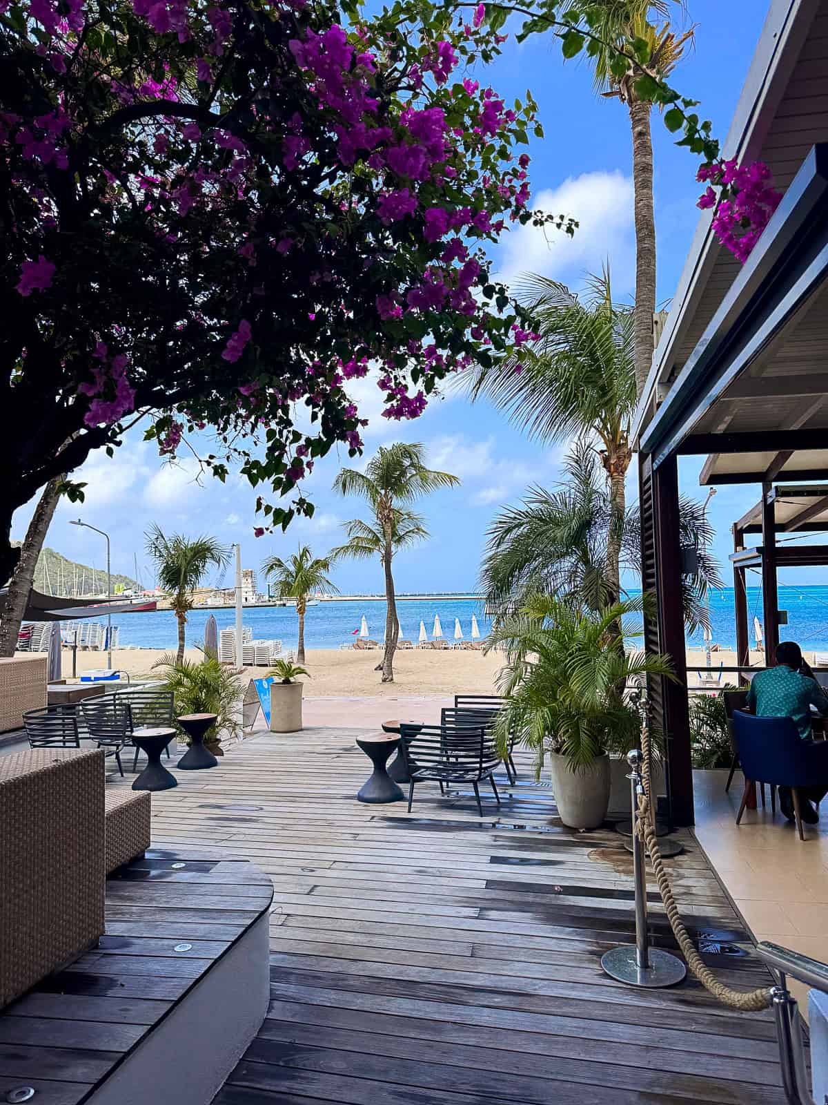 Beach Views from Dutch Side Holland House Hotel in Philipsburg