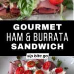 Gourmet Ham Sandwich with Burrata and Muffuletta Olive Salad Recipe