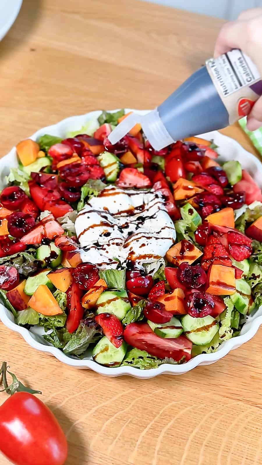 Summer Salad with Fruit Burrata and Balsamic