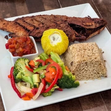 Whole fish dish served at Infinity Restaurant Oyster Bay Beach Resort in Oyster Pond St Maarten