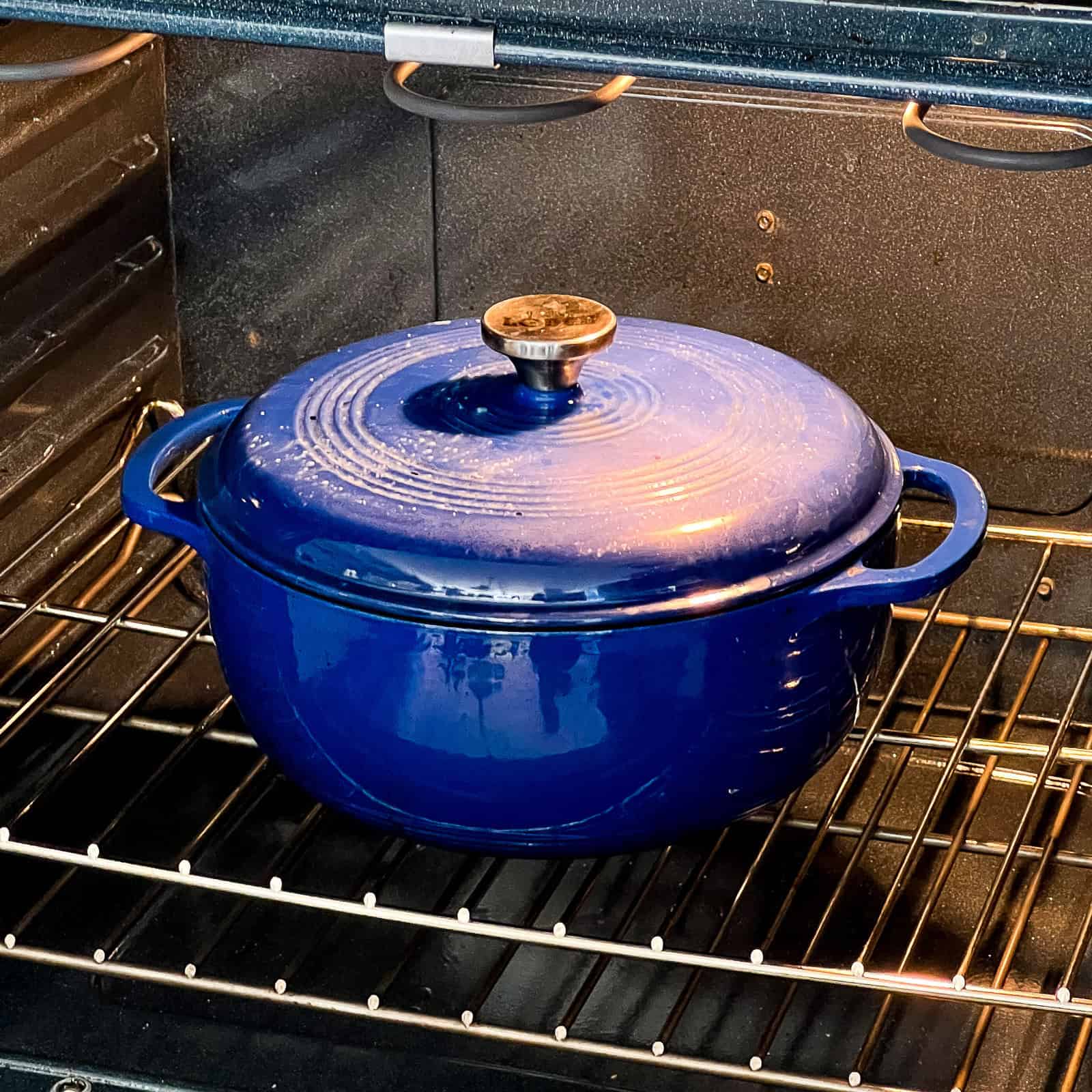 Dutch oven preheating in the oven before adding pot roast