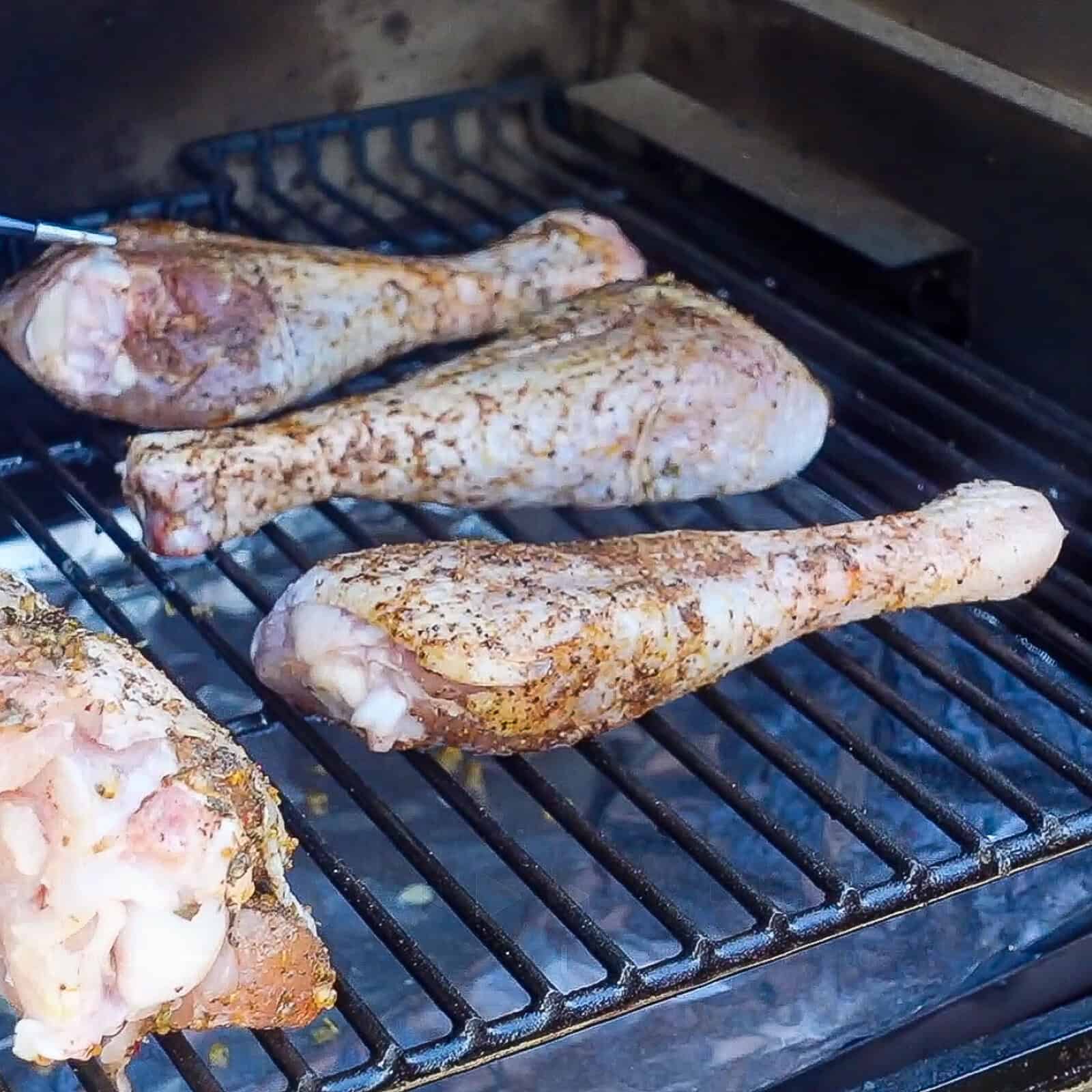 turkey legs on pellet grill grates