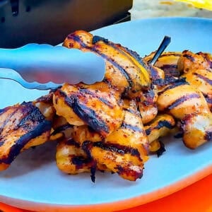 grilled boneless skinless chicken thighs finished on grill