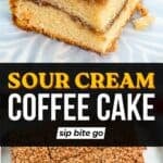 Coffee cake recipe image with text overlay