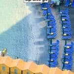 Sorrento Italy beach day activity guide at a beach club with text overlay